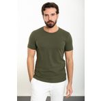 Mcr Düz Haki Slim Fit Bisiklet Yaka Erkek T-shirt