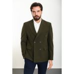MCR Düz Haki Slim Fit Geniş Yaka Kruvaze Erkek Ceket - 56