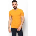 MCR Düz Hardal Rengi Super Slim Fit Bisiklet Yaka Basic Erkek T-Shirt - 2XL