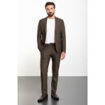 MCR Düz Kahverengi Slim Fit Mono Yaka İpli Erkek Takım Elbise - 46 - 6 Drop