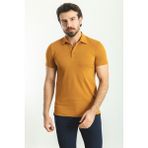 MCR Düz Kamel Rengi Slim Fit Polo Yaka Basic Erkek T-Shirt - 2XL