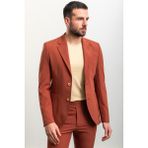 MCR Düz Kamel Rengi Slim Fit Torba Cep Mono Yaka Spor Erkek Takım Elbise - 52 - 6 Drop - Kiremit