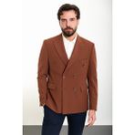 MCR Düz Kiremit Slim Fit Geniş Yaka Kruvaze Erkek Ceket - 54