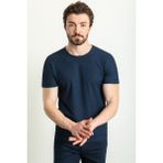 Mcr Düz Lacivert Slim Fit Bisiklet Yaka Erkek T-shirt