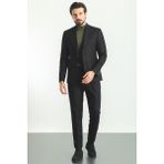 MCR Düz Siyah Renk Pileli Pantolon Slim Fit Erkek Takım Elbise - 50 - 6 Drop