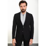MCR Düz Siyah Renk Slim Fit Torba Cep Mono Yaka Erkek Ceket - 46