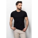 MCR Düz Siyah Renk Super Slim Fit Bisiklet Yaka Basic Erkek T-Shirt - XL