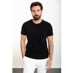 Mcr Düz Siyah Slim Fit Bisiklet Yaka Erkek T-shirt