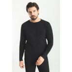 MCR Düz Siyah Slim Fit Bisiklet Yaka Yün Erkek Triko Kazak - XL