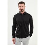 MCR Düz Siyah Slim Fit Erkek Gömlek