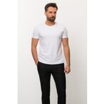 Mcr Duz Slim Fit Bisiklet Yaka Basıc Erkek T-shirt Beyaz - 36690.22y