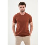 Mcr Duz Slim Fit Bisiklet Yaka Basıc Erkek T-shirt Kiremit - 36690.22y