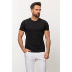 Mcr Duz Slim Fit Bisiklet Yaka Basıc Erkek T-shirt Siyah - 36690.22Y