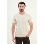 MCR Düz Slim Fit Bisiklet Yaka Basic Erkek T-Shirt - Taş - XL