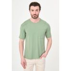 MCR Düz Slim Fit Bisiklet Yaka Cepli Bi-Stretch Interlok Erkek T-Shirt - Açık Yeşil - 2XL