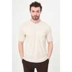 MCR Düz Slim Fit Bisiklet Yaka Cepli Bi-Stretch Interlok Erkek T-Shirt - Bej - XL