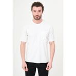MCR Düz Slim Fit Bisiklet Yaka Cepli Bi-Stretch Interlok Erkek T-Shirt - Beyaz