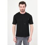 MCR Düz Slim Fit Bisiklet Yaka Cepli Bi-Stretch Interlok Erkek T-Shirt - Siyah