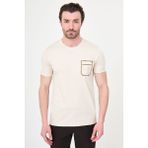 MCR Düz Slim Fit Bisiklet Yaka Desenli Bi-Stretch Interlok Erkek T-Shirt - Bej - 2XL