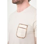 MCR Düz Slim Fit Bisiklet Yaka Desenli Bi-Stretch Interlok Erkek T-Shirt - Bej