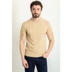 MCR Düz Slim Fit Bisiklet Yaka Erkek T-Shirt - Bej - XL