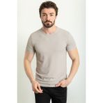 MCR Düz Slim Fit Bisiklet Yaka Erkek T-Shirt - Gri