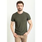 MCR Düz Slim Fit Bisiklet Yaka Erkek T-Shirt - Haki - 2XL