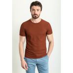 MCR Düz Slim Fit Bisiklet Yaka Erkek T-Shirt - Kiremit