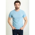 MCR Düz Slim Fit Bisiklet Yaka Erkek T-Shirt - Mavi - XL