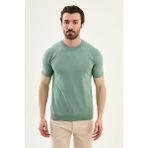 MCR Düz Slim Fit Bisiklet Yaka Erkek Triko T-Shirt - Açık Yeşil - 2XL