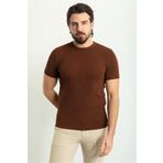 Mcr Düz Slim Fit Bisiklet Yaka Erkek Triko T-shirt Fındık - 11442.23y