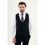 MCR Düz Slim Fit Erkek Yelek Lacivert Renkli Klasik Stil Hakim Yaka Özellikli - 48