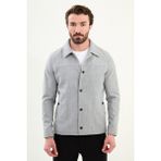 MCR Düz Slim Fit Gömlek Yaka Çıtçıtlı Yandan Cepli Erkek Mont - Gri - 48