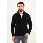 MCR Düz Slim Fit Gömlek Yaka Çıtçıtlı Yandan Cepli Erkek Mont - Siyah - 50
