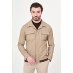 MCR Düz Slim Fit Gömlek Yaka Gizli Düğme Erkek Mont - Vizon - 56