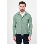 MCR Düz Slim Fit Gömlek Yaka Gizli Düğme Erkek Mont - Yeşil - 52