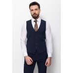 MCR Düz Slim Fit Klasik Erkek Yelek - 46 - Lacivert