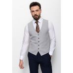 MCR Düz Slim Fit Klasik Erkek Yelek - 56 - Açık Gri