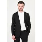 MCR Düz Slim Fit Mono Yaka Erkek Ceket - 54 - Siyah