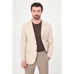 MCR Düz Slim Fit Mono Yaka Erkek Ceket - 56 - Bej
