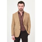 MCR Düz Slim Fit Mono Yaka Erkek Ceket - 56 - Kamel