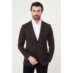 MCR Düz Slim Fit Mono Yaka Klasik Erkek Ceket - 48 - Kahverengi
