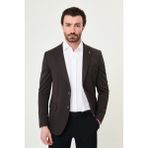MCR Düz Slim Fit Mono Yaka Klasik Erkek Ceket - 54 - Kahverengi