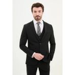 Mcr Düz Slim Fit Mono Yaka Klasik Yün Erkek Takım Elbise 45345 - 48 - Kahve
