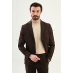 MCR Düz Slim Fit Mono Yaka Torba Cep Erkek Ceket - 46 - Kahverengi