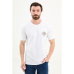 MCR Düz Slim Fit Nakışlı Bisiklet Yaka Erkek T-Shirt - Beyaz - XL