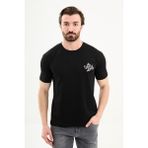 MCR Düz Slim Fit Nakışlı Bisiklet Yaka Erkek T-Shirt - Siyah