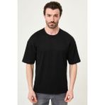 MCR Düz Slim Fit Oversize Bisiklet Yaka Erkek T-Shirt - Siyah