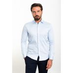 MCR Düz Slim Fit Polikort Yaka Klasik Erkek Gömlek - 2XL - Mavi