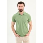 MCR Düz Slim Fit Polo Yaka Basic Erkek T-Shirt - Açık Yeşil - XL
